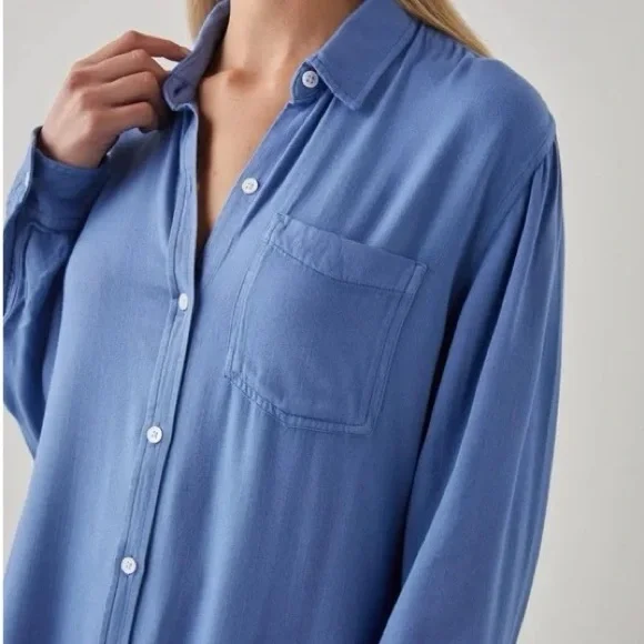 Rails Patrice Long Sleeve Button Down Blue Dress - Size Small - Picture 4 of 9